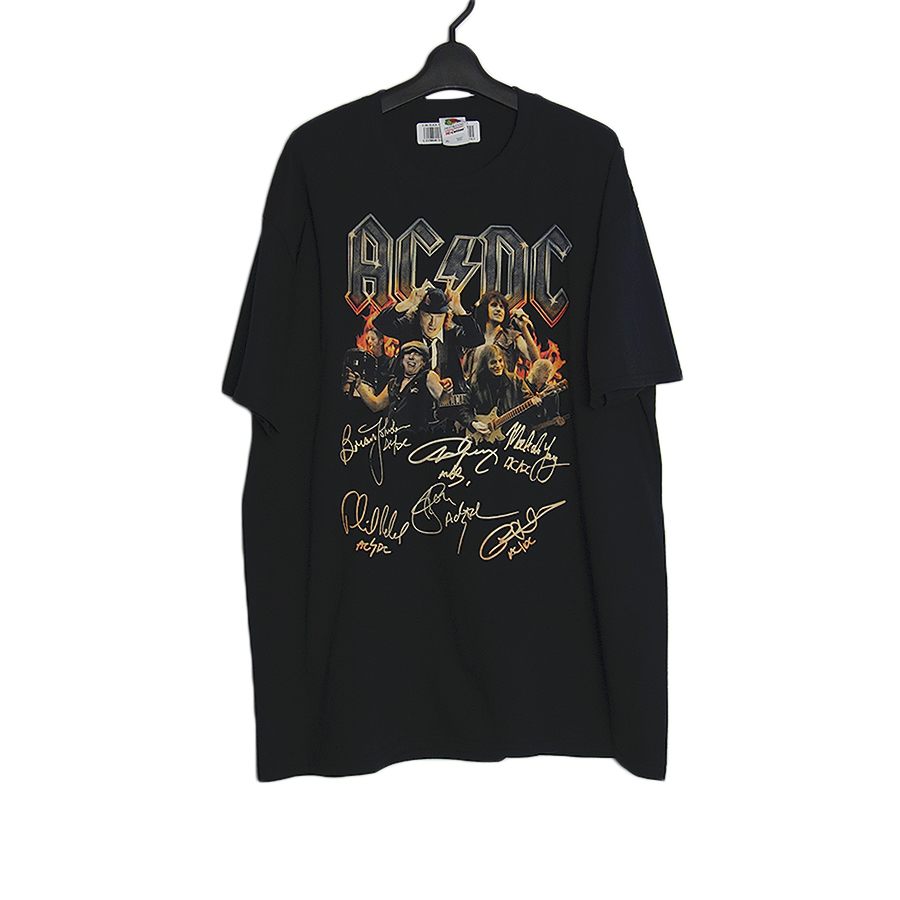 AC/DC プリントTシャツ 新品 FRUIT OF THE LOOM 黒 ロック バンド