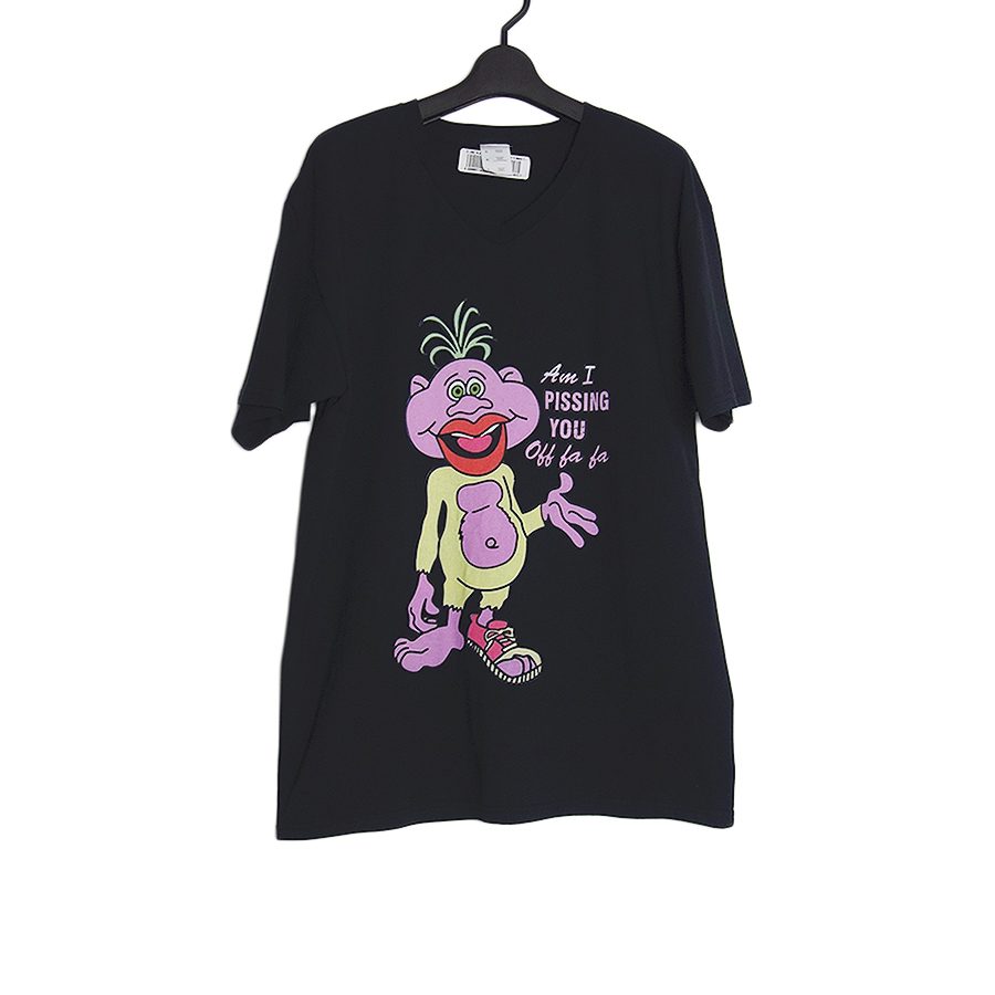 Peanut Vネック キャラクタープリントTシャツ 新品 FRUIT OF THE LOOM 黒