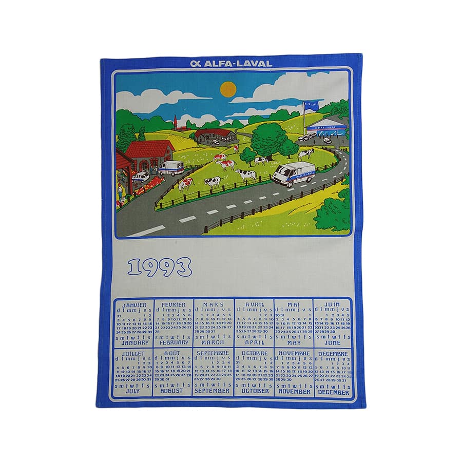 1993年 牧場 ファブリック カレンダー 雑貨 タペストリー 布