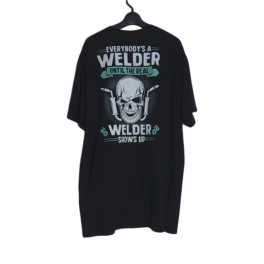 WELDER 骸骨 スカル バックプリントTシャツ 新品 FRUIT OF THE LOOM 黒