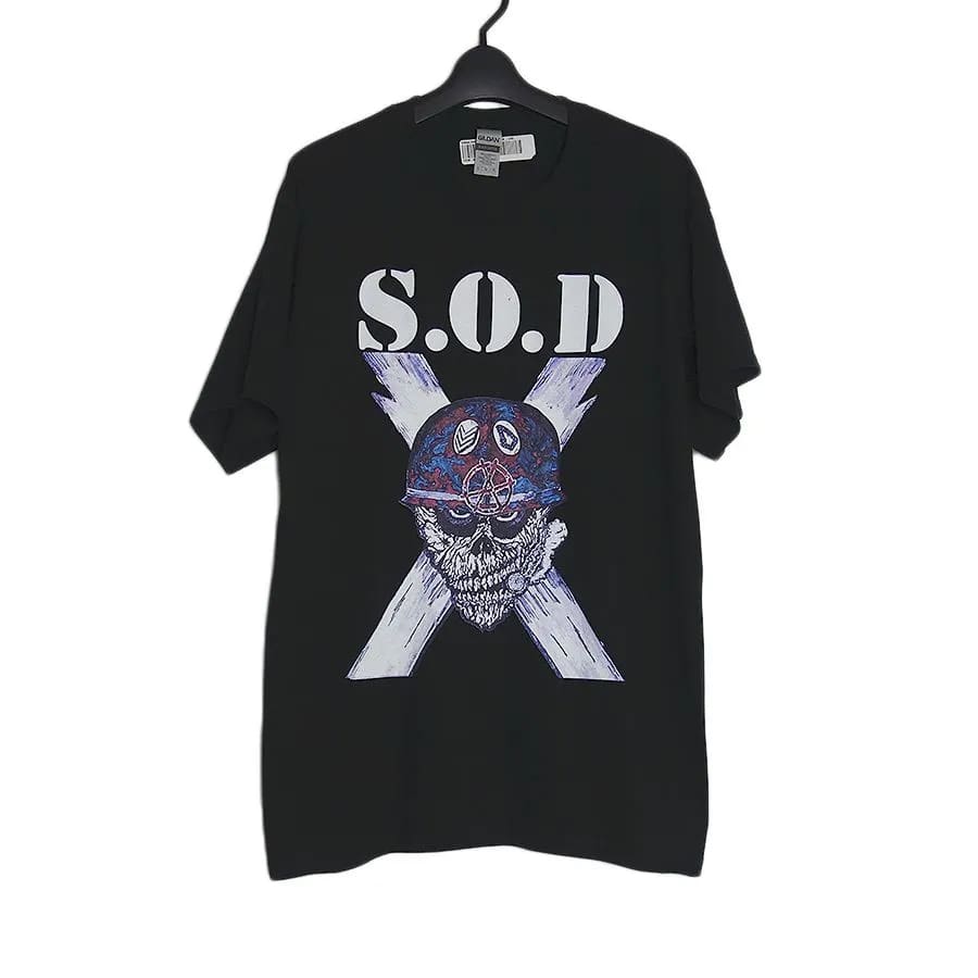 新品 デッドストック S.O.D. バンド Tシャツ スラッシュメタル 黒 ロックtシャツ