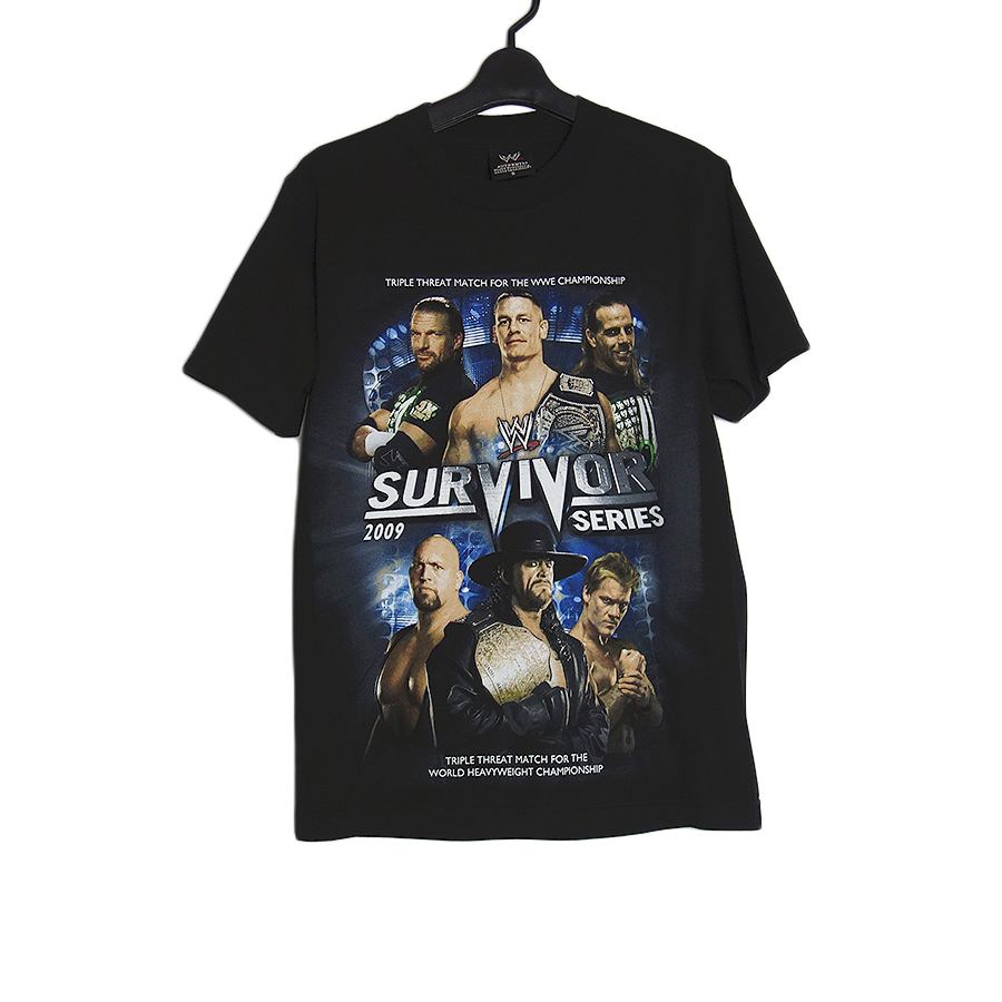WWE 2009 サバイバーシリーズ プロレス プリントTシャツ 新品 黒 プロレスラー