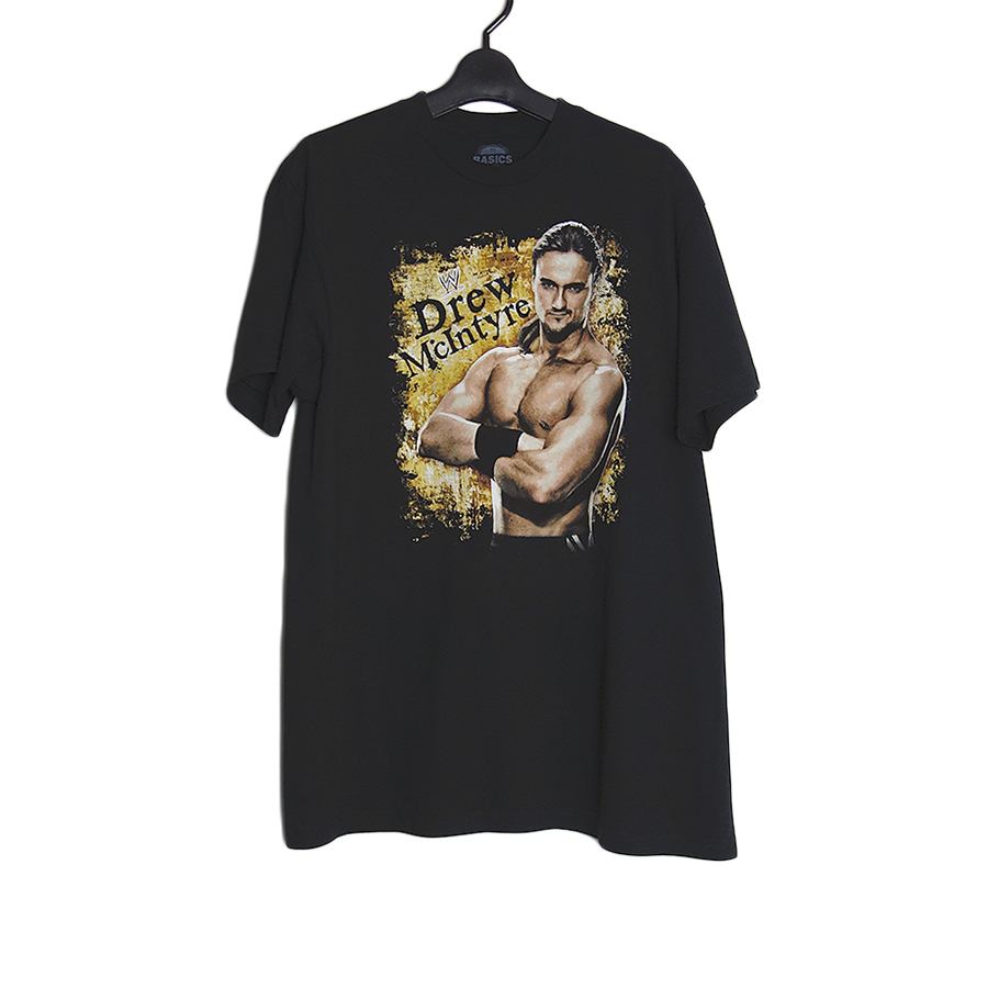 ドリュー・マッキンタイア プロレス プリントTシャツ 新品 WWE BASICS 黒 プロレスラー