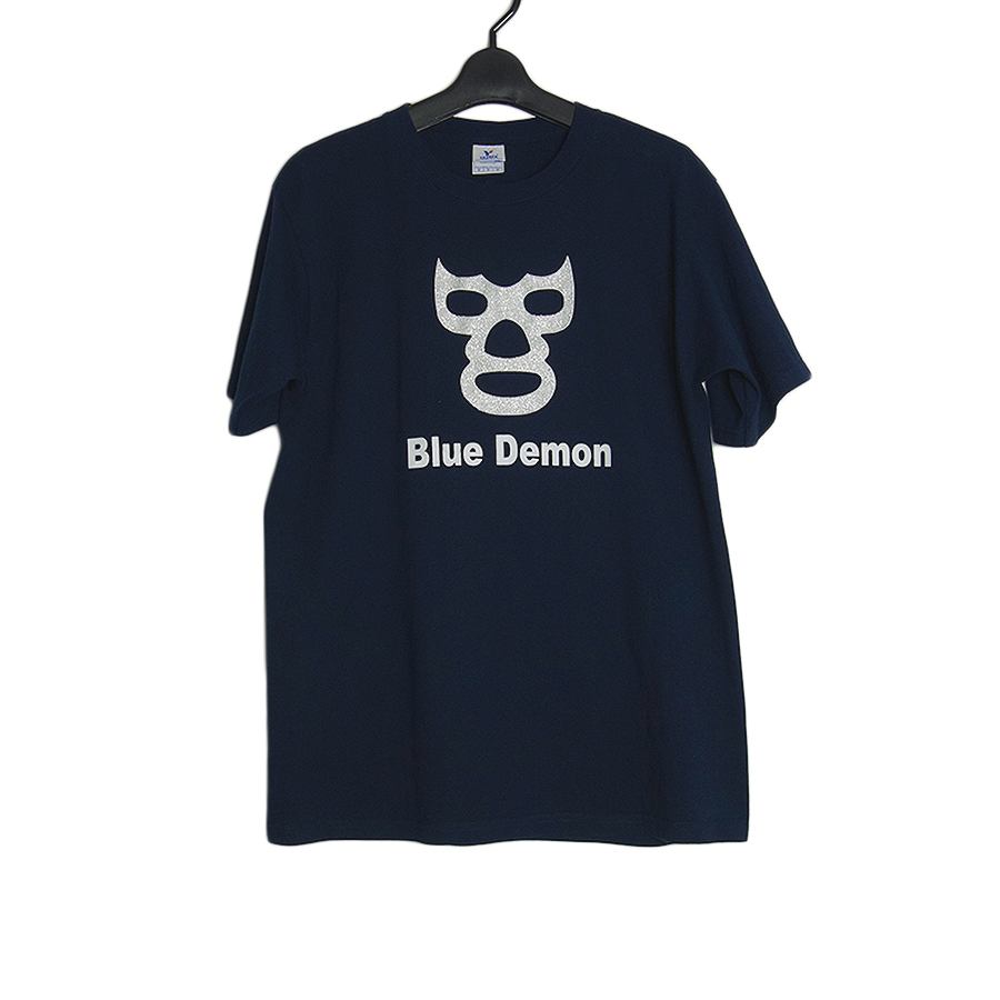 ブルー・デモン プロレス プリントTシャツ 新品 Blue Demon 紺 プロレスラー