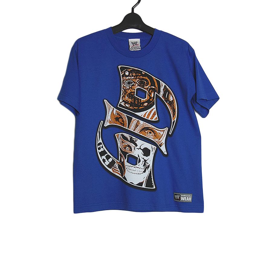 WWE レイ・ミステリオ プロレス ユースサイズ プリントTシャツ 新品 619 青 プロレスラー