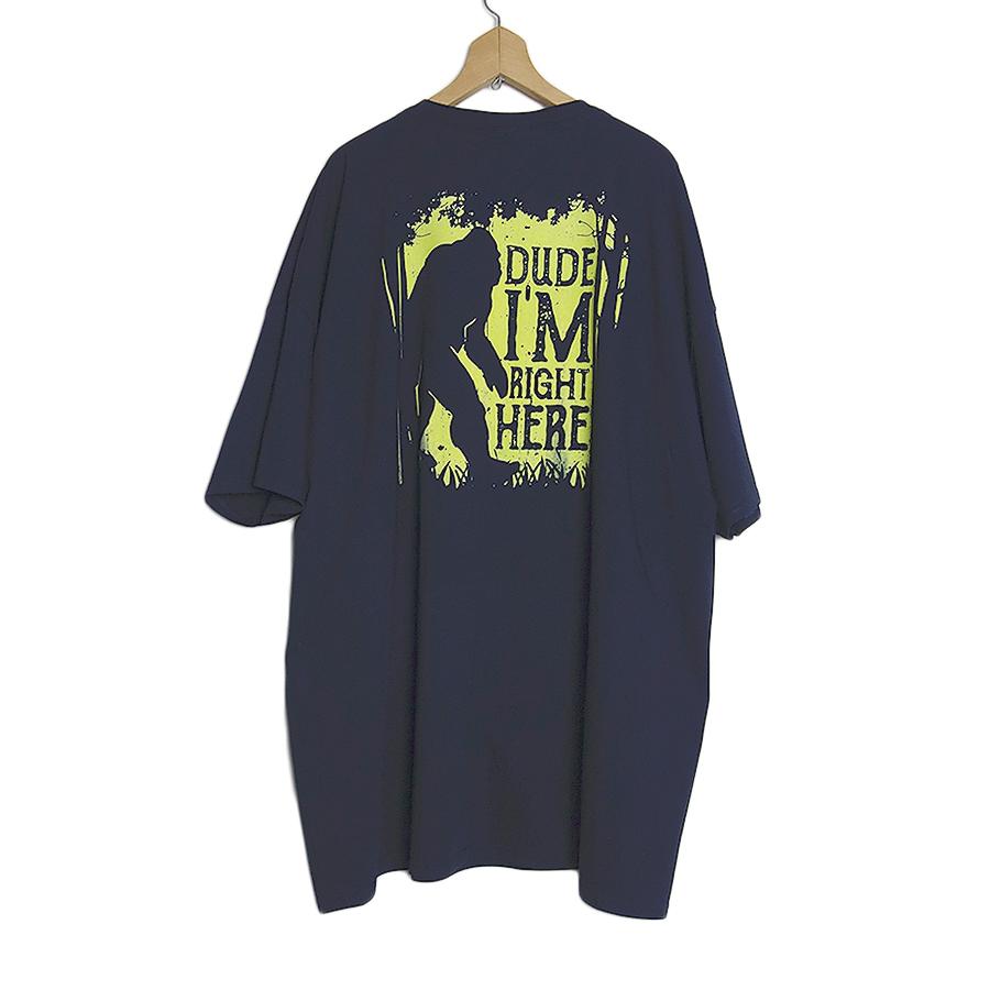 新品 FRUIT OF THE LOOM ビッグフット バックプリントTシャツ 紺 4XL 大きい