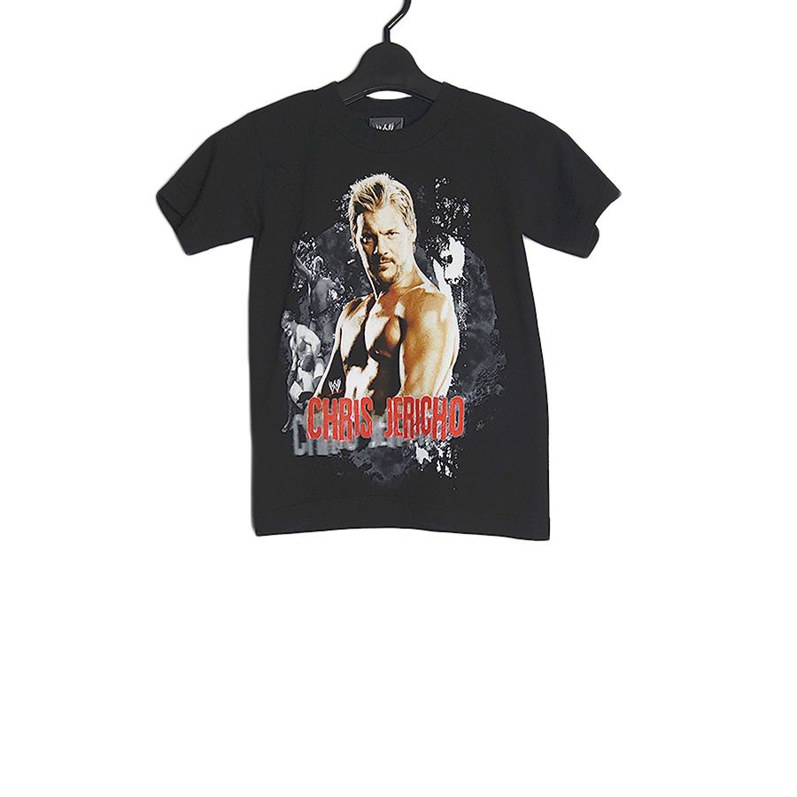 WWE クリス・ジェリコ プロレス ユースサイズ プリントTシャツ 新品 黒 キッズ プロレスラー