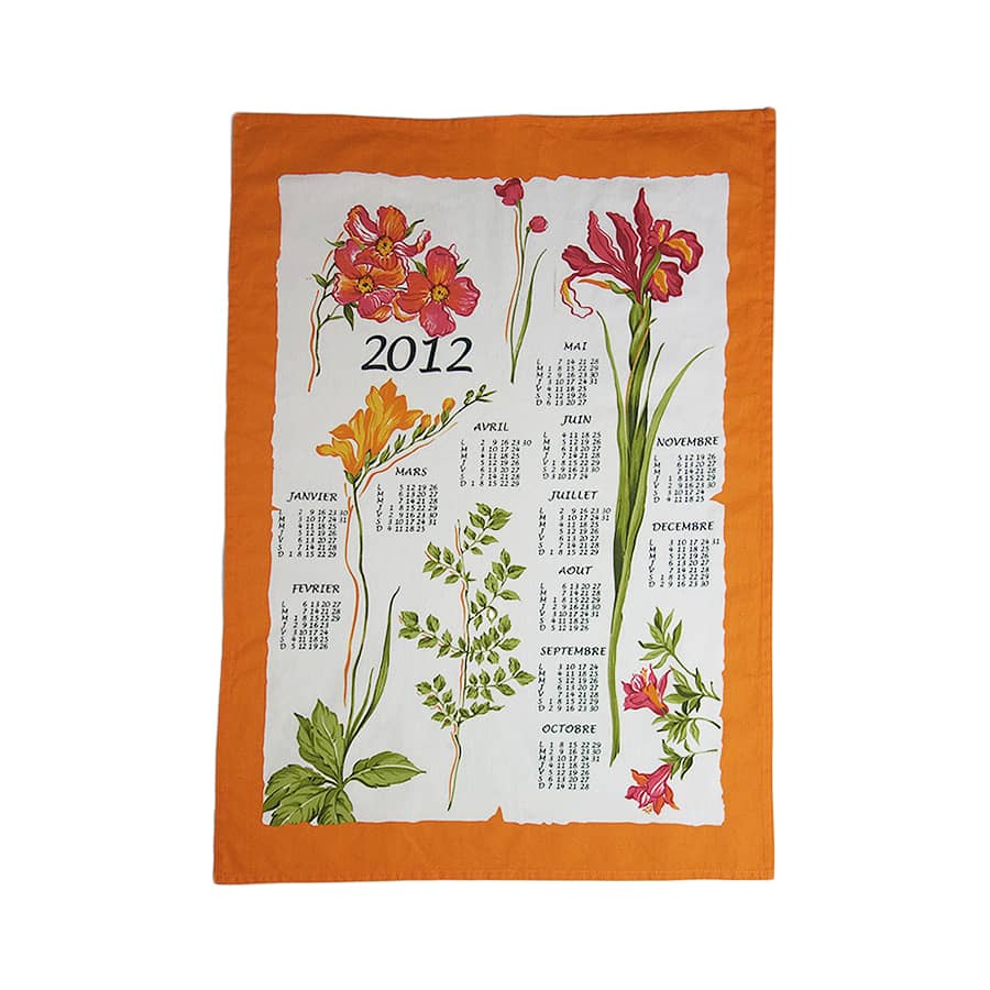2012年 花 ファブリック カレンダー 雑貨 タペストリー 布