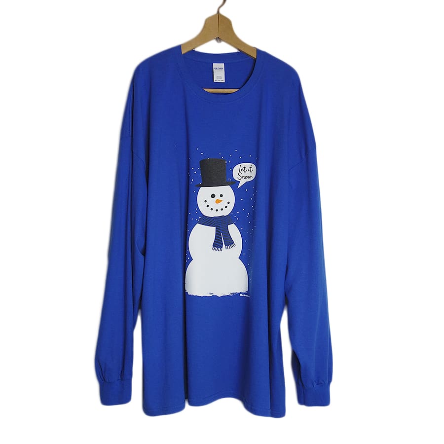 新品 GILDAN ロングスリーブ Tシャツ 雪だるま 大きいサイズ